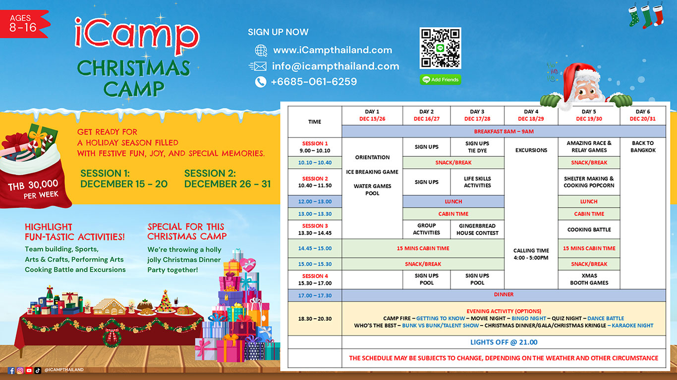 Christmas Camp 2024 Schedule